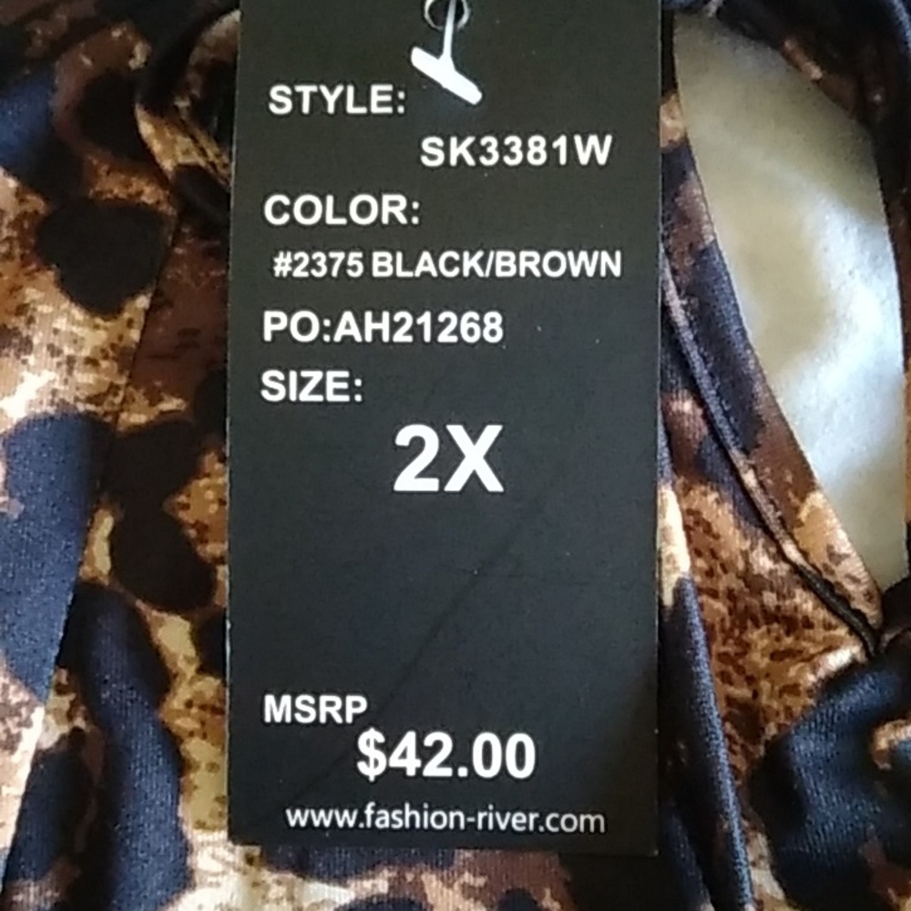 Robert Louis Sleeveless Leopard Print Tie-Neck Top - Brown - Picture 7 of 10